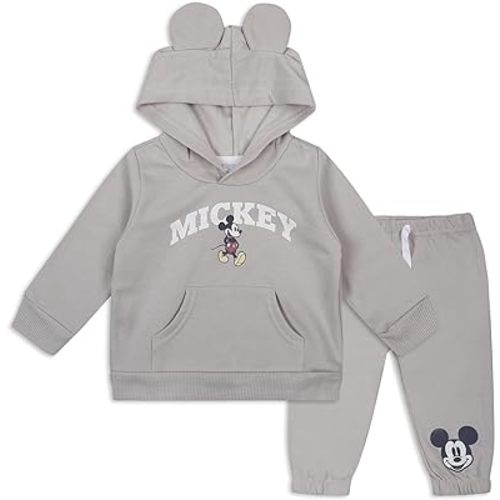 Disney Mickey Mouse Baby Boys Hoodie and Pants Set for Infants – Beige