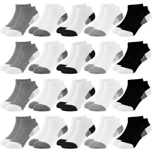 20 Pairs Toddler Socks for Kids Boys Ankle Low Cut Sock 1-14 Years Old