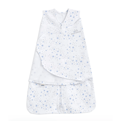 Cotton Swaddle Midnight Moons Blue S | HALO