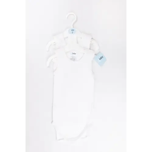 4Baby 2 Pack Singlet Suit White | Baby Bunting AU