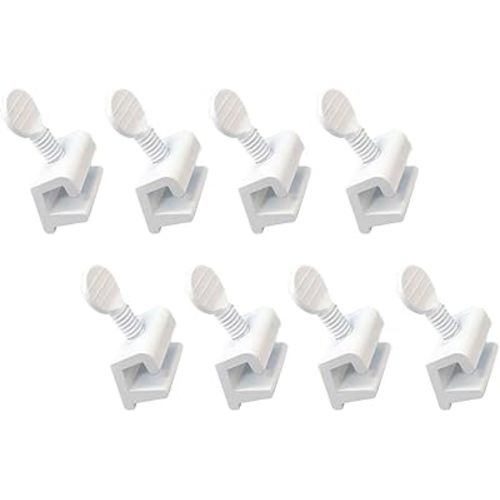 QCAA Sliding Window Security Lock, White, Aluminum Material, Made in Taiwan, 8 Pack