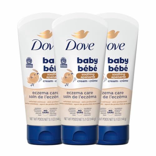 Baby Dove Soothing Cream Baby Lotion 3 Count Eczema Care For Delicate Baby Skin No Artificial Perfume or Color, Paraben Free 5.1 oz