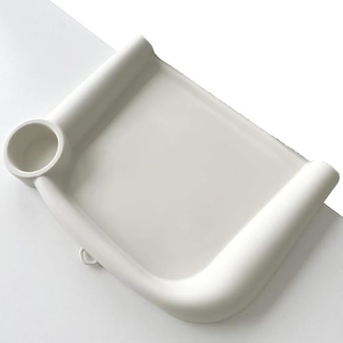 Baby Dining Tray Compatible with Inglesina Fast Table Chair Silicone Baby Feeding Tray for Clip-On Fast Table Chair Dishwasher Safe BPA Free Silicone Removable Dining Tray Accessory -White