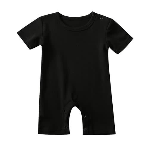FITFIFTH POD Newborn Short Sleeve Romper Solid Jumpsuit Cotton Infant Clothes Baby Girl Boy One-Piece Outfit 0-12 Months