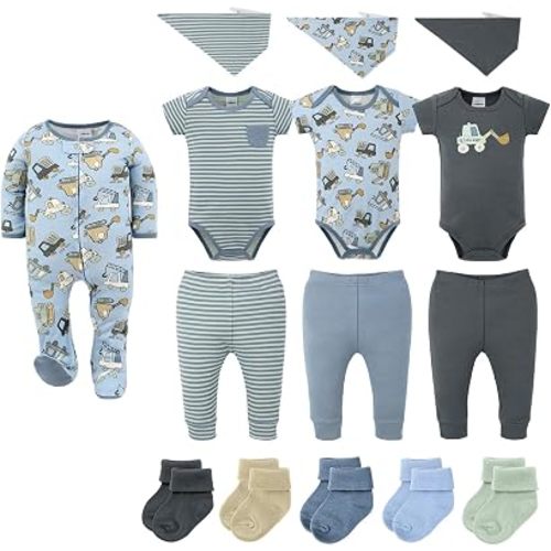 The Peanutshell 15pc Baby Clothes Set - Newborn, 3-6, 6-9 - Little Digger
