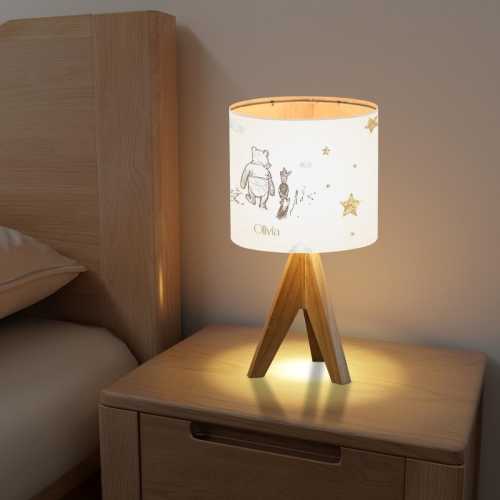 Winnie the Pooh & Piglet Personalized Name Table Lamp – Custom Nursery Gift Light – Kids Nightstand Lamp – Baby Room Decor - Lights Gift