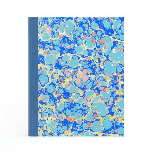 Marbled Photo Album - Blue, Gold & Copper Stone