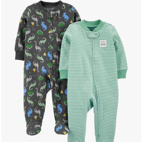 Simple Joys by Carter's baby-boys 2-way Zip Thermal Footed Sleep and Play, Pack of 2