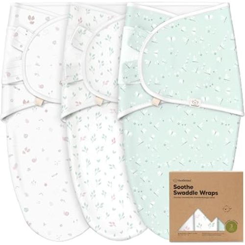 KeaBabies 3-Pack Organic Baby Swaddles for Newborns, Infant, Garden, 0-3M