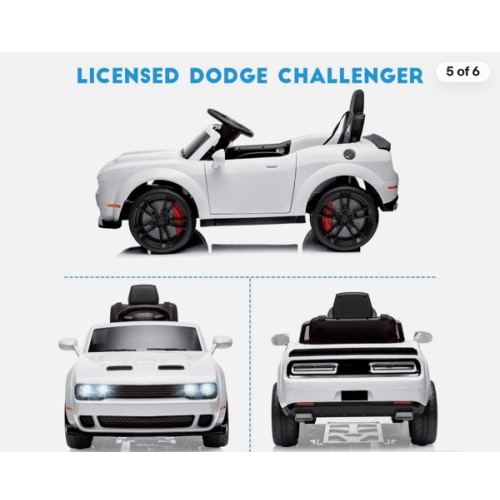 12V Ride-On Dodge Challenger Licensed, Remote Control, 3 Speeds, MP3,Safe Design