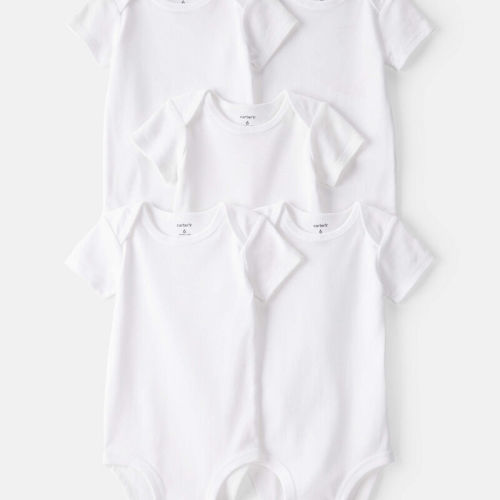 Baby 5-Pack Short-Sleeve Bodysuits - White | Carter’s Oshkosh Canada