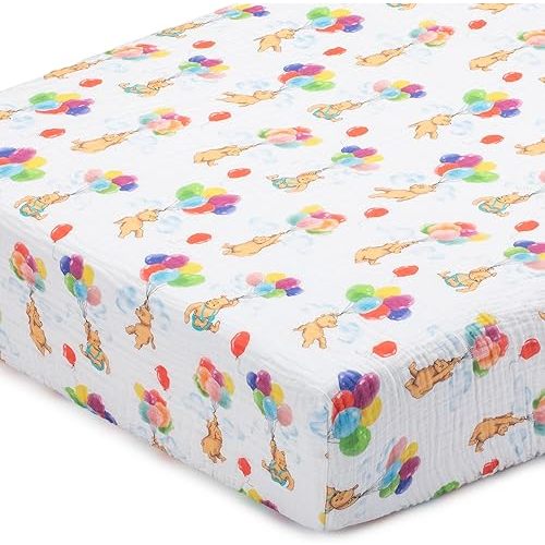 LollyBanks Muslin Crib Sheet, 100% Cotton Fitted Crib Sheets for Babies