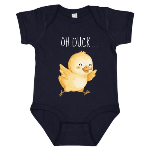 Bubvorie Twin Duck Baby Onesie Set of 2, Oh Duck There’s Two of Us Pregnancy Announcement Bodysuits, Matching Infant Shirts and Baby Shower Gift