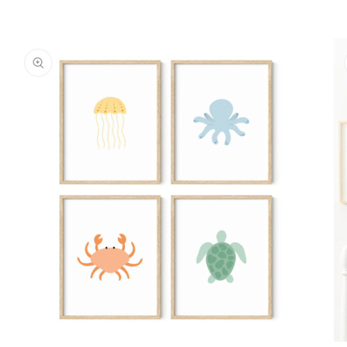 Under The Sea Art Prints (Set of 4)