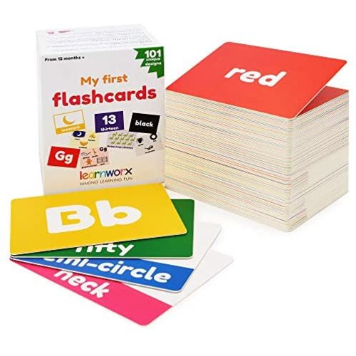 My First Flash Cards for Toddlers - 101 Cards - 202 Sides - Learn Shapes, Numbers, Colors, Body Parts, Counting, Letters & More - Fun Learning and Educational Flashcards