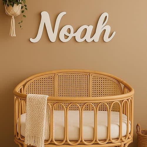 Personalized Baby Name Sign - Custom Wooden Nursery Decor for Boys, 6"-33", 1/2" Thick, Made in USA