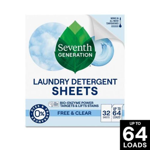 Seventh Generation Laundry Detergent Sheets - Free & Clear - 32ct