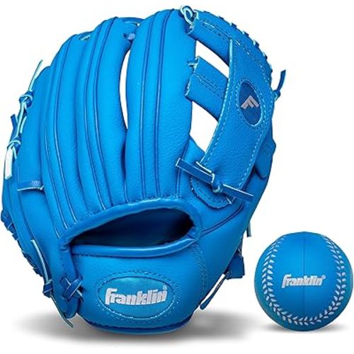 Franklin Sports Kids Baseball Gloves - RTP Youth Teeball Glove + Ball Set - Boys + Girls Teeball Mitt Set - Kids + Toddlers - 9.5"