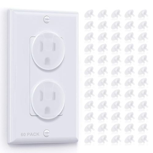 Clear Outlet Covers(60 Pack)-Baby Safety Plug Covers-Outlet Covers Baby Proofing-Electrical Outlet Covers …
