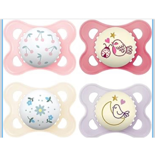 MAM Original Day & Night Pacifiers, Binky Pacifier for 0-6 Months, BPA-Free Silicone, Glows in The Dark, Best for Newborn Babies, Developed with Medical Experts, 4 Count Binkies