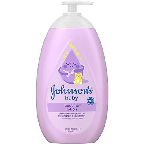 Johnson's Baby Bedtime Lotion, Soothing NaturalCalm Aromas, Gentle Nighttime Baby Lotion, Helps Relax & Soothe, Hydrating, No added Parabens & Dyes, 27.1 fl. oz