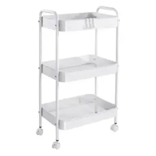 3-Tier Rolling Utility Cart with Wheels, Space-Saving Storage Organizer for Kitchen, Bathroom, Office and Dorm, Easy Assembly - TikTok Shop