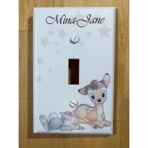 BAMBI Light Switch Plate Cover Nursery Decor PERSONALIZED free option