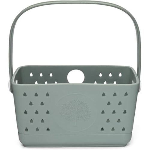 Parker Baby Bath Caddy | BPA Free & Food Grade Shower Caddy Organizer for Toys & Supplies | Quick-Dry, Sturdy & Perfect Size Shower Basket w/Handle in Neutral Colors