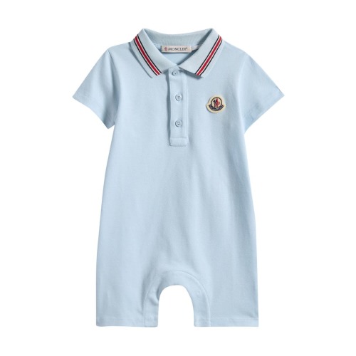 Stretch Cotton Piqué Polo Romper