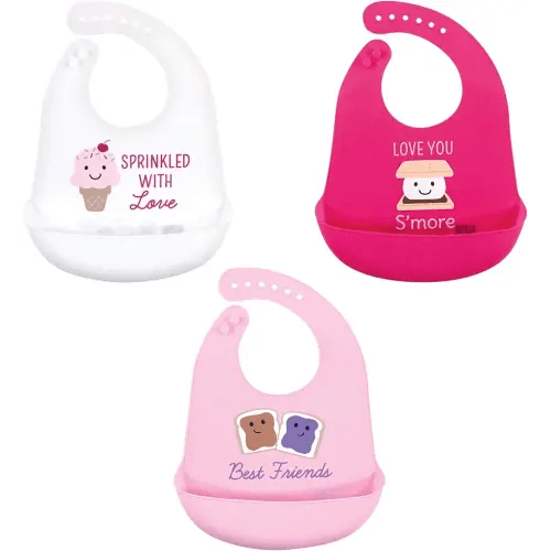 Hudson Baby Unisex Baby Silicone Bibs, Ice Cream, One Size
