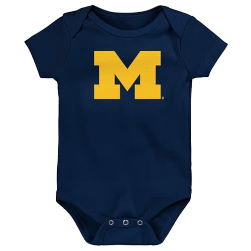 Outerstuff NCAA Officially Licensed Newborn & Infants 0-24 Months Primary Logo Creeper Bodysuit Romper