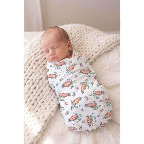 Oversized Swaddle Blanket in Turtley Rad | Caden Lane