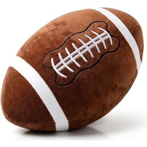 MSYA Cute Football Throw Pillow 20"x12" Soft Plush Football Cushion, 3D Stuffed Sports Ball Decor for Boys Room, Bedroom, Couch, Football Fan Gift