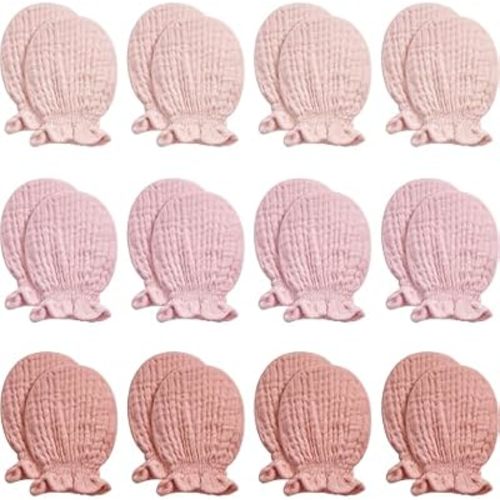 Pro Goleem Muslin Baby Mittens for Newborn, 100% Cotton No Scratch Soft Breathable Gloves for Boys and Girls 0-6 months