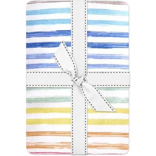 Frankie Fitted Crib Sheet 100% Organic Cotton for Baby & Toddler Mattress, Breathable for Boys & Girls, Sunny Blue Rainbow, One Size
