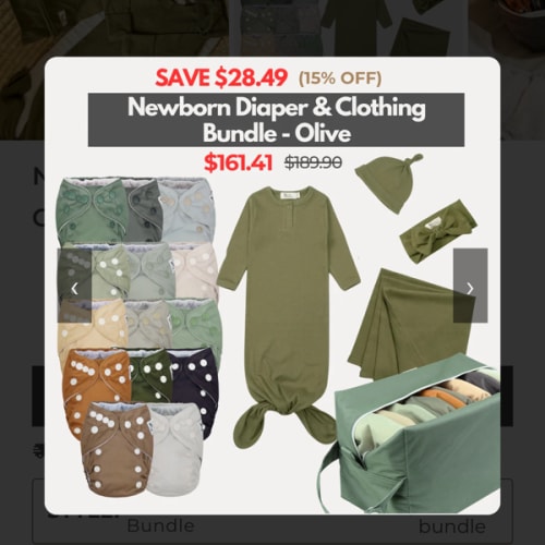 Newborn Diaper & Clothing Bundle Olive