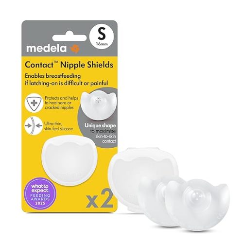 Medela Contact Nipple Shields, Small 16mm, Food Grade Silicone | for Latching Difficulties During Breastfeeding, Flat or Inverted Nipples