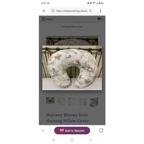 Nursery Rhyme Toile Nursing Pillow Cover - Just Baby Designs