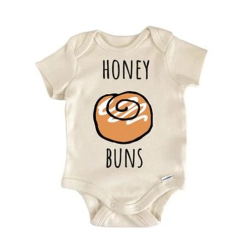 Honey Buns Cinnamon Roll Bakery Infant Gift Baby Bodysuit Natural 3-6 Months