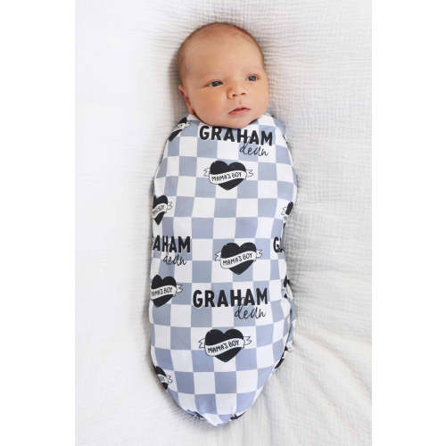 Mama's Boy Personalized Swaddle Blanket