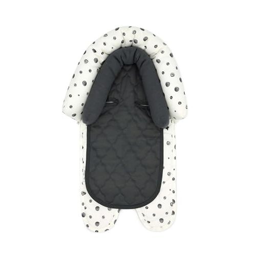 Travel Bug Baby & Toddler 2-in-1 Head Support Duo Head Support for Car Seats, Strollers & Bouncers (Grey/White)