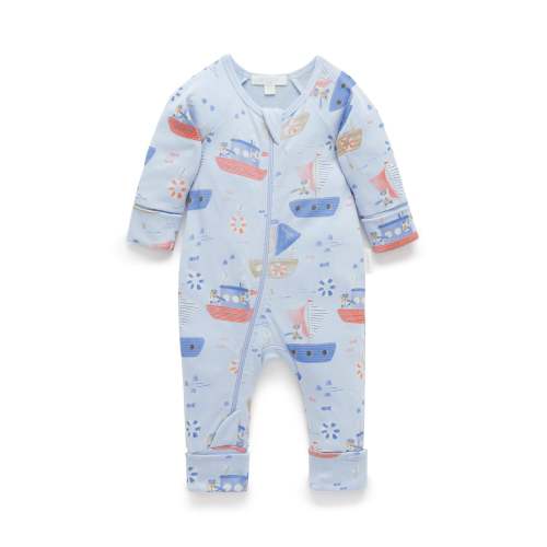 Organic Captain Dog Zip Romper