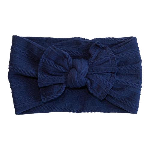 Navy Cable Knit Nylon Headwrap