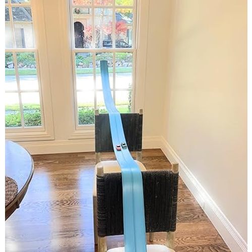 FlexTrack 5000 Flexible Race Car Track for Kids Toy with Suction Cups Compatible with Hot Wheels and Diecast 1/64th Cars and More 15 Feet Long Rolls Up Portable Racetrack (Daytona Blue)