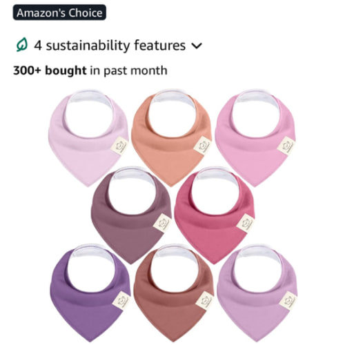 8-Pack Organic Baby Bandana Bibs for Girls - Super Absorbent Triangle Baby Bibs for Drooling and Teething Infant, 100% Cotton Extra Soft for Newborn, Infant 0-36 Months (Lilac)