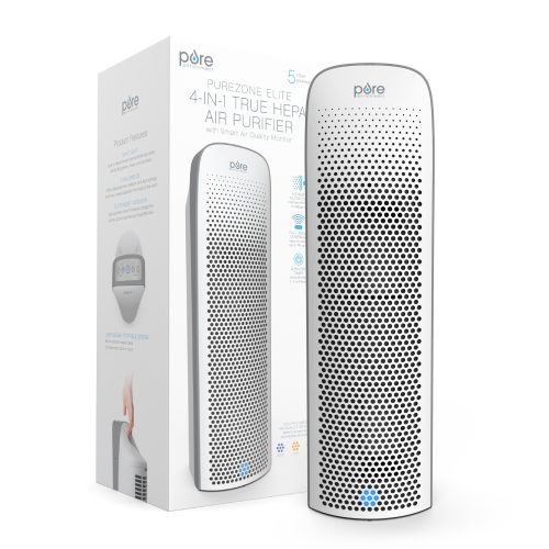 Pure Enrichment True HEPA Elite Air Purifier with Smart Air Quality Monitor Ionic White HEPA Air Purifier (Covers: 190-sq ft )