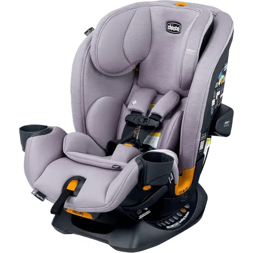 Chicco OneFit LX ClearTex All-in-One Car Seat with LeverLock Installation, Slim Design, Convertible Car Seat, Seat for Infants and Children 5-100 lbs | Lupine/Purple
