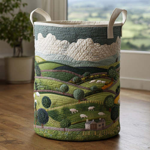 Little Sheep Field Quilted Laundry Basket NCU0DV808 – Quiltnest