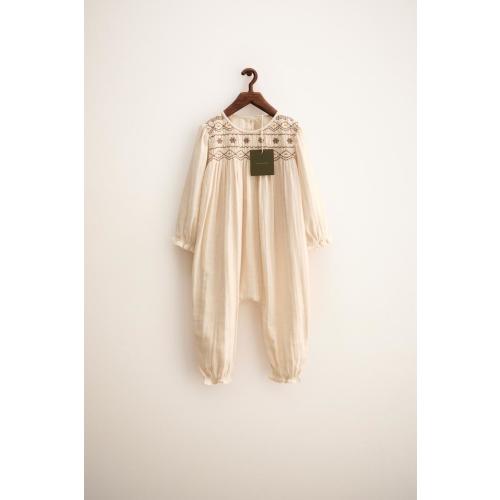 ZARA TIMELESS - EMBROIDERED LONG JUMPSUIT - Ecru | ZARA United States