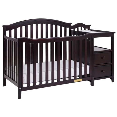 AFG Baby Furniture Kali 4-in-1 Convertible Crib and Changer, Espresso
